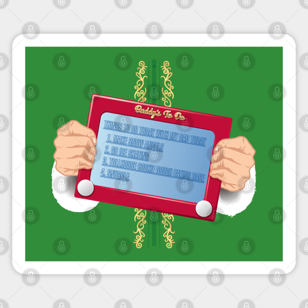 Buddy the Elf todo list (Deluxe) Elf Sticker TeePublic